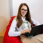 Working at computer