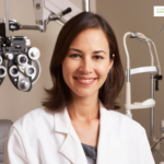 Optician smiling